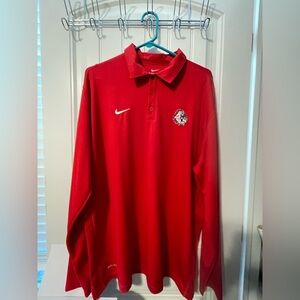 Nike dri-fit long sleeve red polo chief emblem XL